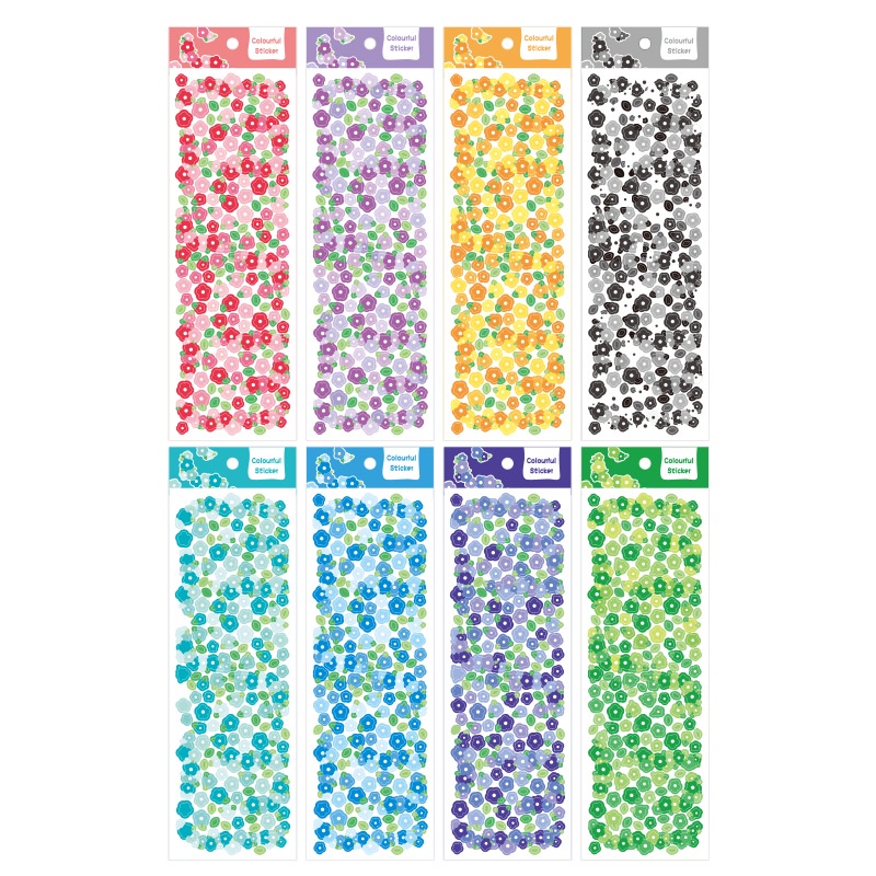 Peach 1Pcs Flowers green leaves Sticker laser Journal Scrapbook Decor Sticker