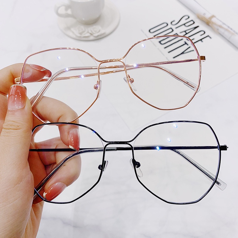 Mắt Kính Gọng Kim Loại Chống Bức Xạ Phong Cách Hàn Quốc