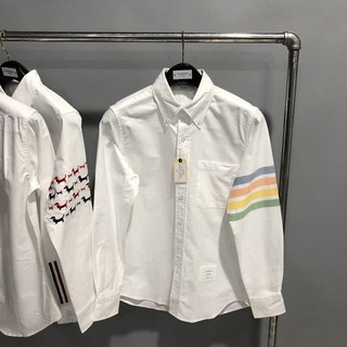 (3 MÀU) SƠ MI THOM BROWNE TRẮNG HOẠ TIẾT