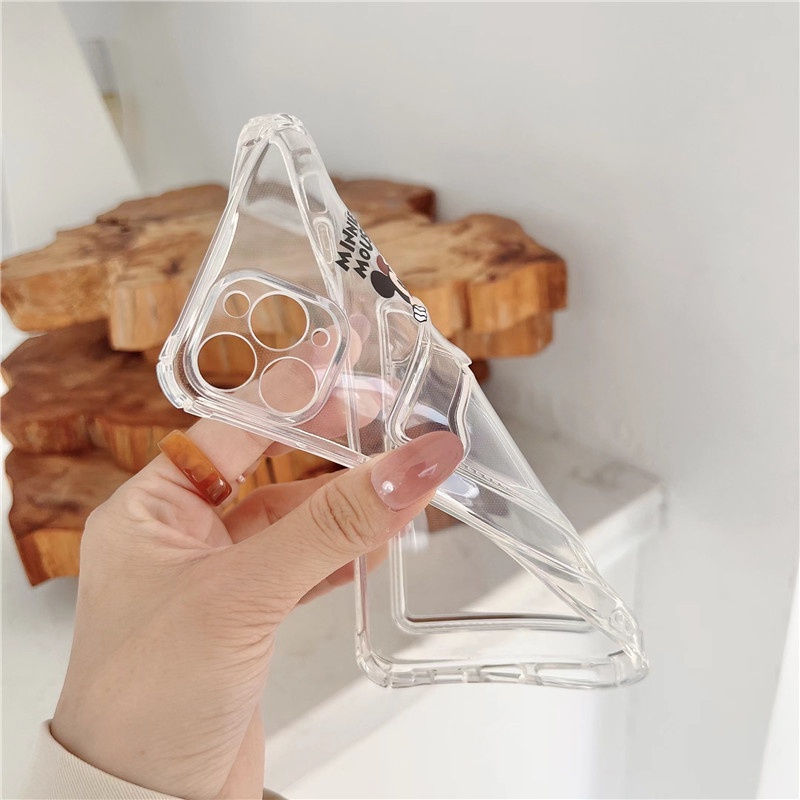 Ốp Điện Thoại TPU Mềm Trong Suốt Kèm Ngăn Đựng Thẻ Họa Tiết Hoạt Hình Dễ Thương Cho Iphone 11 12 13 Pro Max 7 8 Plus X XR XS