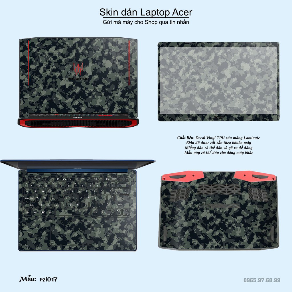 Skin dán Laptop Acer in hình rằn ri nhiều mẫu 3 (inbox mã máy cho Shop)