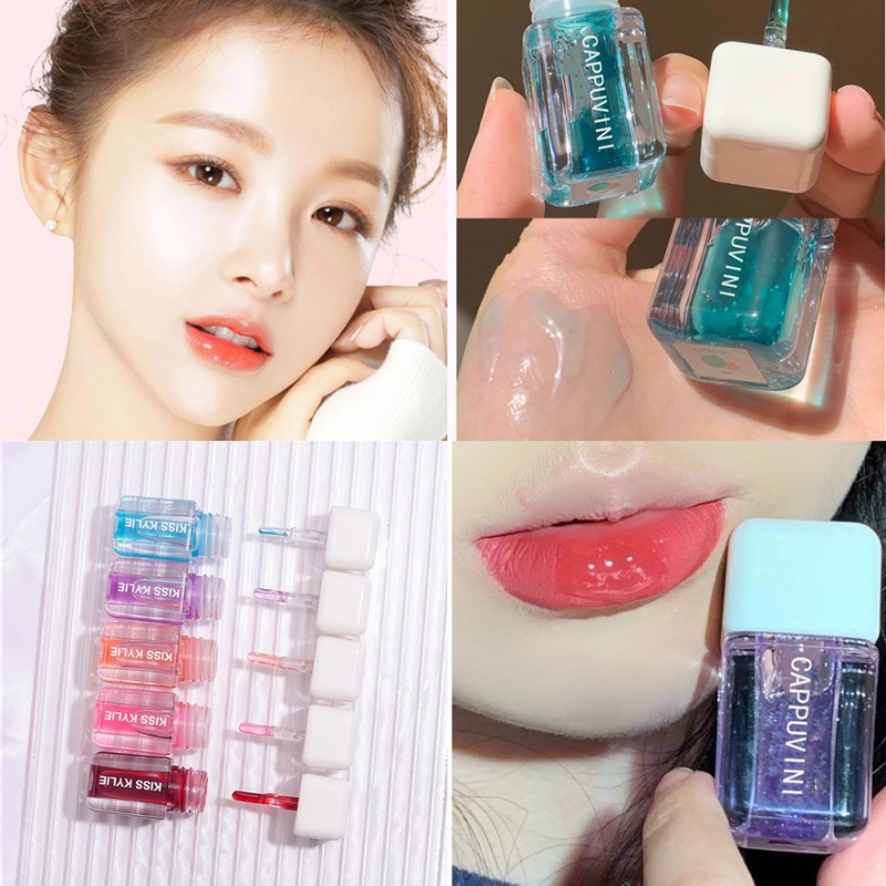 1 Son Bóng Trong Suốt Dưỡng Ẩm Chống Thấm Nước Màu Sắc Cầu Vồng