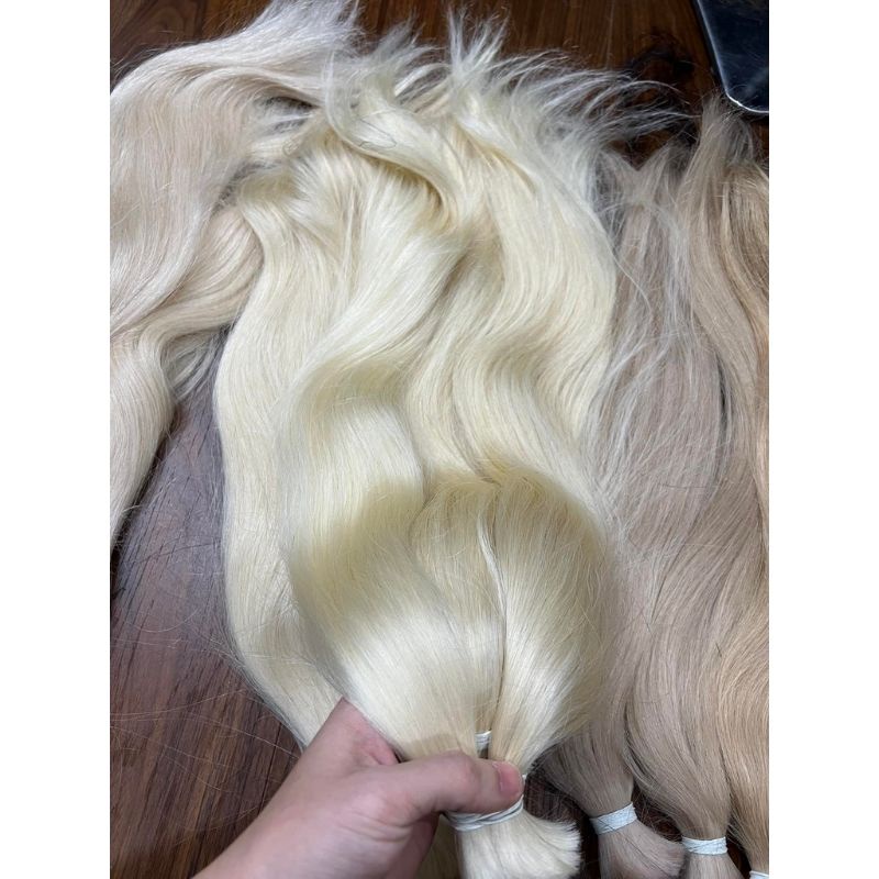 [Tóc Nối Light trắng 50cm 100% tóc thật]