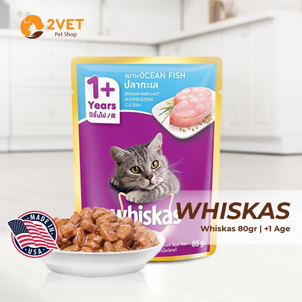 Thức Ăn Pate Cho Mèo - Whiskas - Thương Hiệu Nổi Tiếng - Gói Vừa - Tiện Lợi - Nhiều Dinh Dưỡng