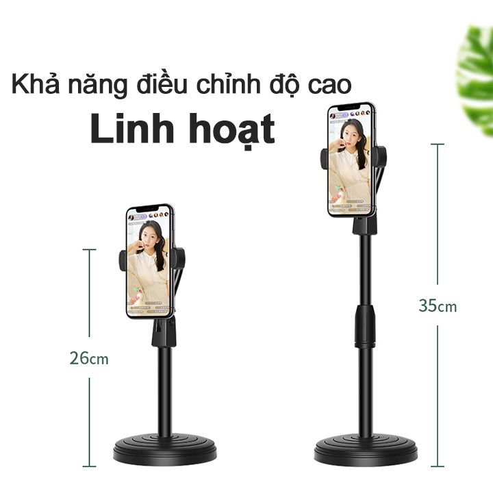 Giá đỡ điện thoại livestream Xoay 360 độ chân đế siêu chắc có thể điều chỉnh độ cao - xem phim, chụp hình, quay video,…
