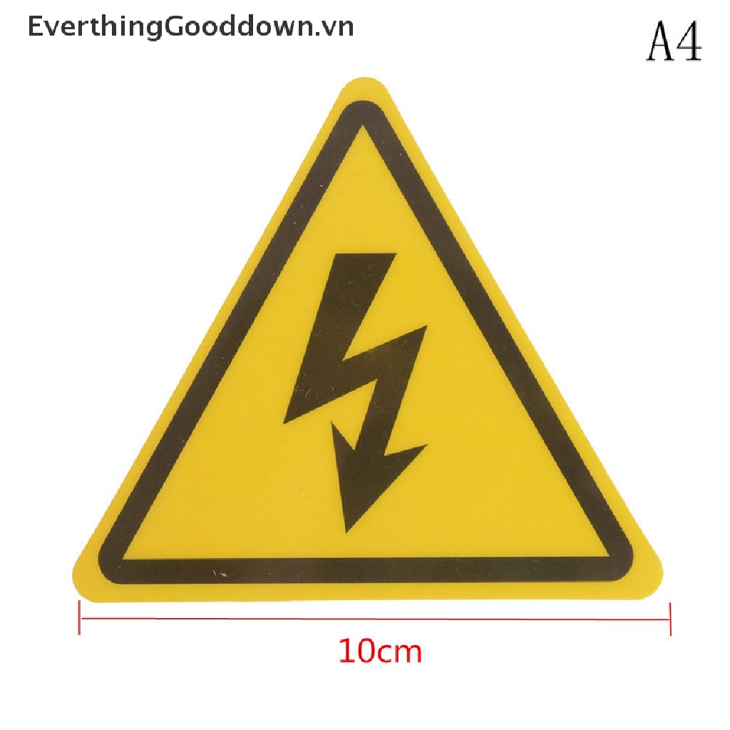 Everthinggooddown 2 Miếng Dán Cảnh Báo Điện Áp Cao An Toàn