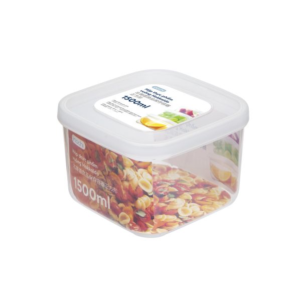 Hộp thực phẩm VUÔNG 1500ml sử dụng đựng đồ ăn tủ lạnh, lò vi sóng, nồi chiên không dầu INOCHI. GIAO MÀU NGẪU NHIÊN