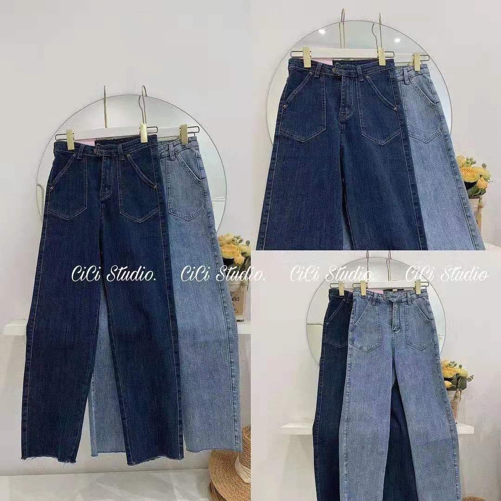 Quần jeans nữ ống đứng mã 3529 hàng Vn mác hồng FANEGU trẻ trung năng động