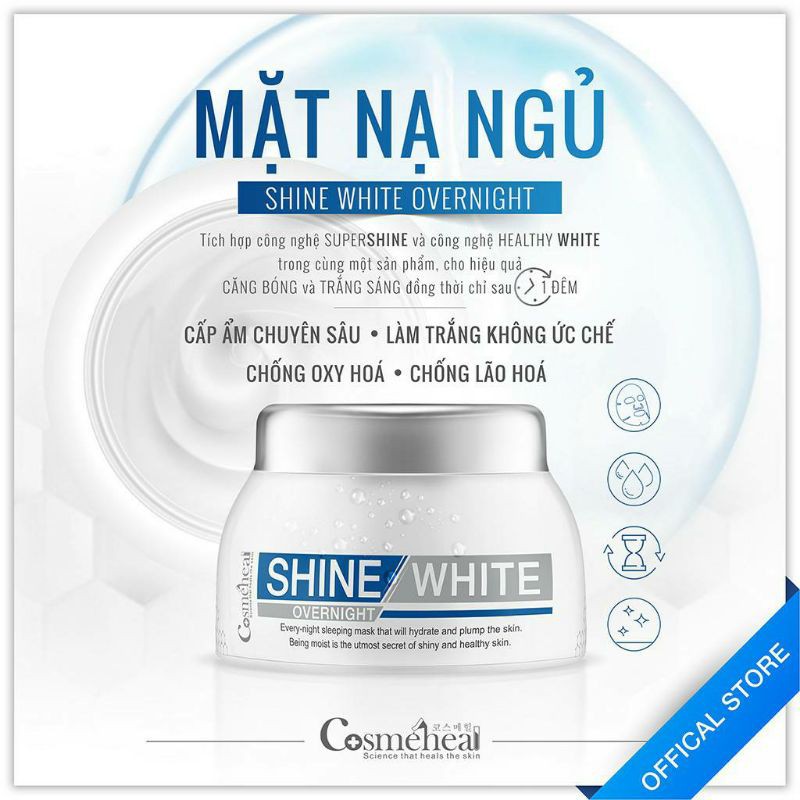 Mặt nạ ngủ trắng da Cosmeheal hàn quốc Shine White Overnight