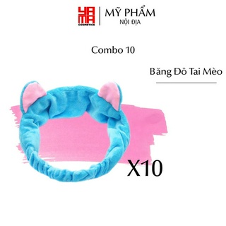 Combo 10 Băng đô turban tai mèo siêu xinh, bờm tóc, rửa mặt thiết kế xinh xắn nhẹ nhàng dễ thương
