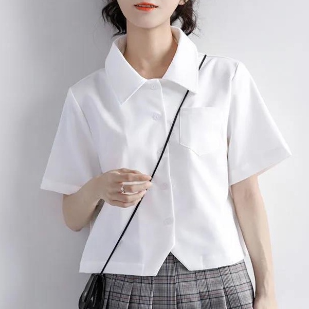Áo Sơ Mi Đồng Phục Nữ Sinh Ngắn Tay Phong Cách Nhật Hàn