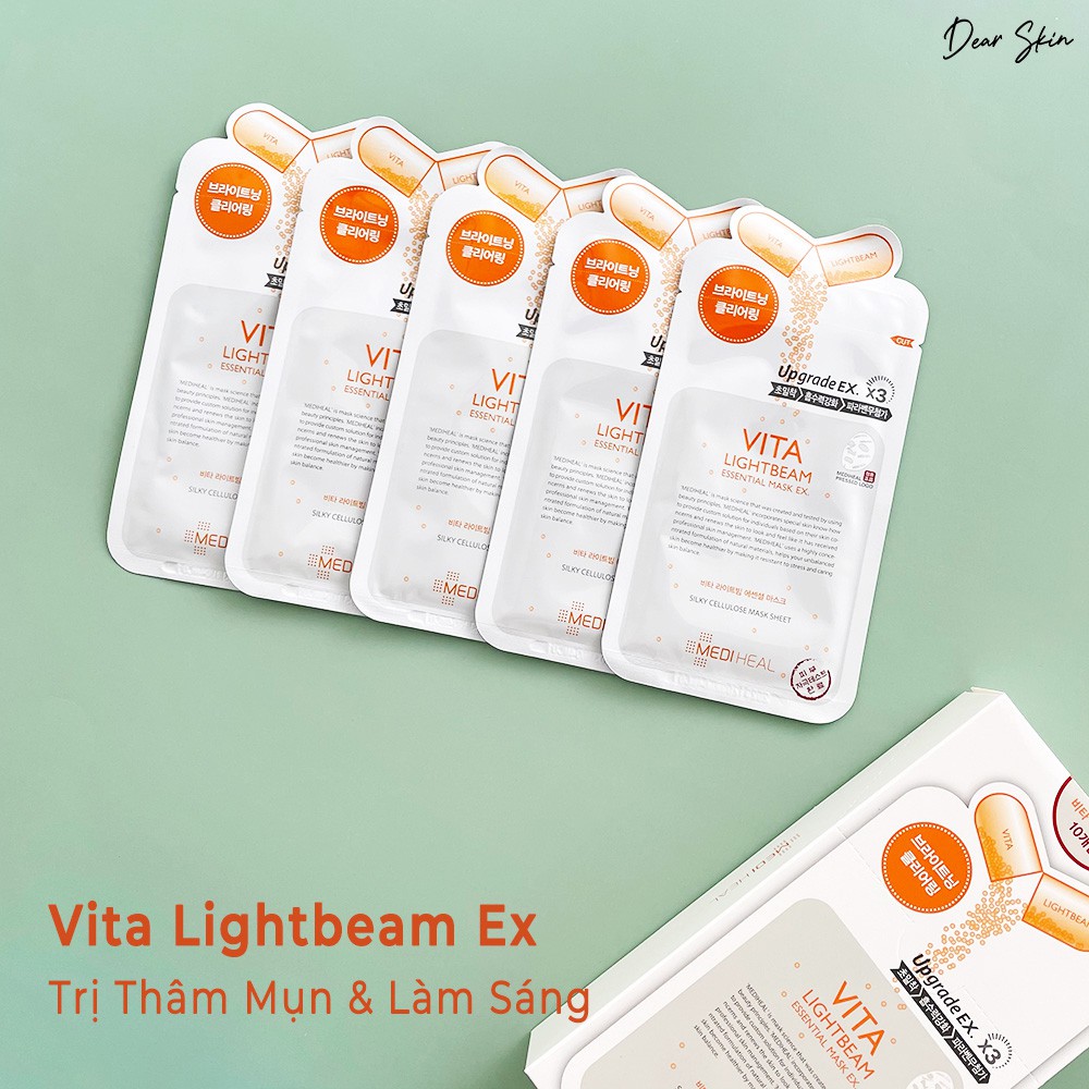 [Chính Hãng] [Hộp 10] Mặt nạ Mediheal Vita Lightbeam Essential Mask phục hồi tái tạo làm trắng sáng da