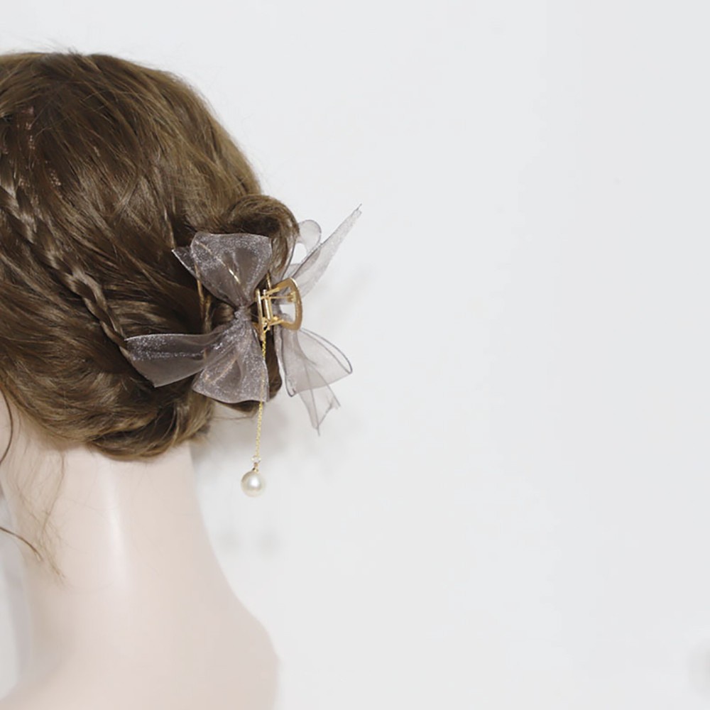 Kẹp Tóc Hình Nơ Phối Ren Thời Trang Hàn Quốc Cổ Điển Cho Nữ