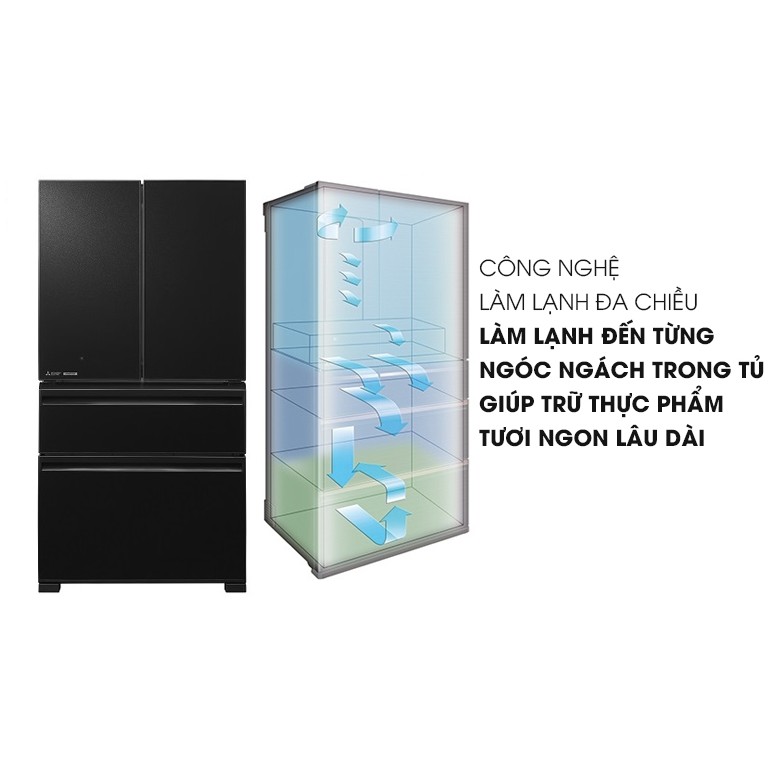 Tủ lạnh Mitsubishi Electric Inverter 564 lít MR-LX68EM-GBK-V (Miễn phí giao tại HCM-ngoài tỉnh liên hệ shop)