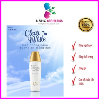 Sunplay Skin Aqua Clear White SPF50+, PA++++: Sữa chống nắng dưỡng da trắng mịn