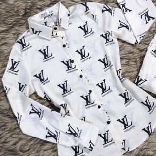 Áo Sơ mi lụa LV cổ đức màu đen