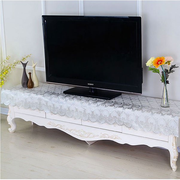 Khăn Trải Bàn Dài Kệ Tivi 50x1m-2m5 Nhũ Vàng  Chống Thấm Bẩn Sang Trọng