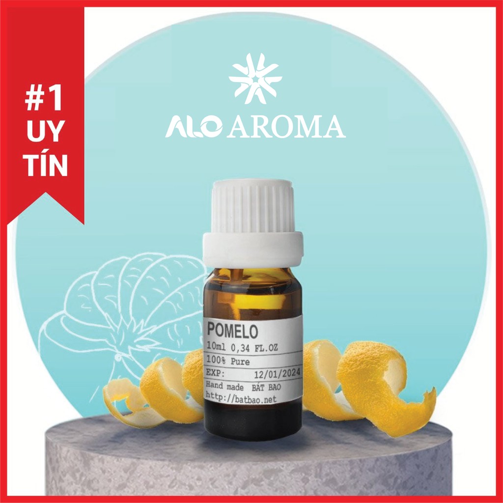 Tinh Dầu Vỏ Bưởi Thiên Nhiên mọc tóc, khử mùi, chống vi khuẩn nấm mốc Pomelo Essential Oil AloAroma