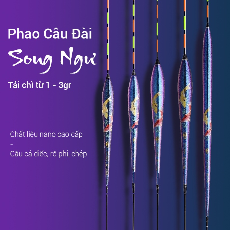 Phao câu đài Song Ngư chất liệu nano cao cấp bầu dài độ nhạy cao chuyên câu cá diếc, rô, chép ,rô phi