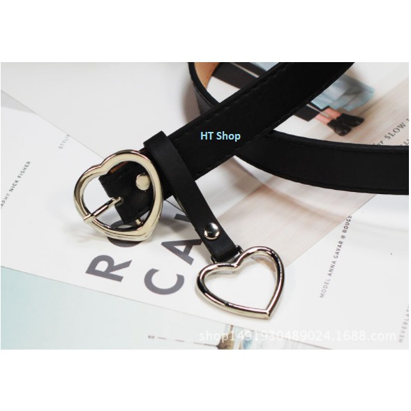 Thắt lưng nữ tim bạc - Bản 2,2cm