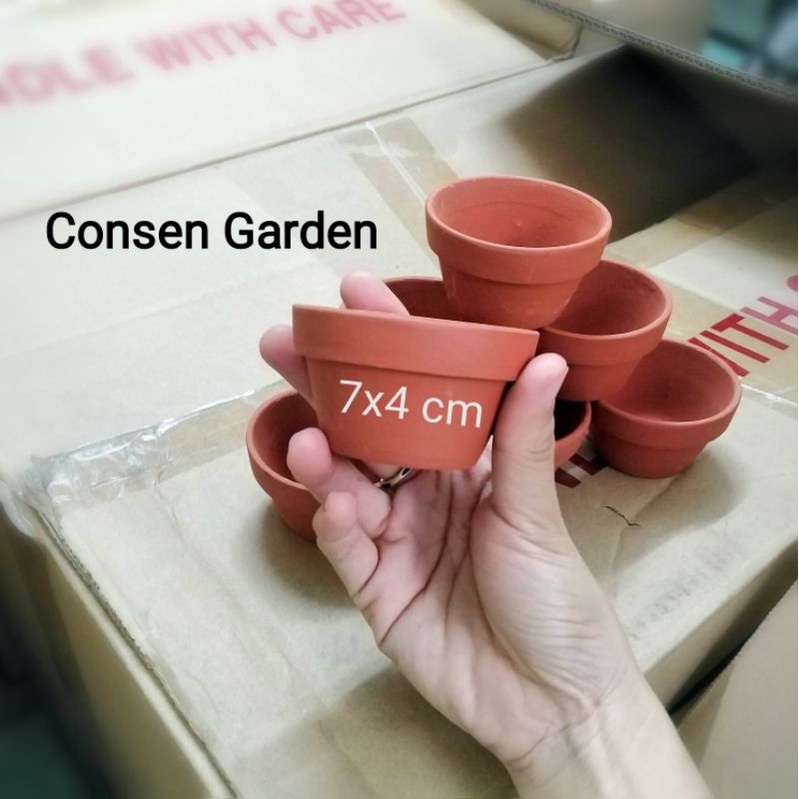 Chậu Đất Nung Trồng Sen Đá 7x 4Cm