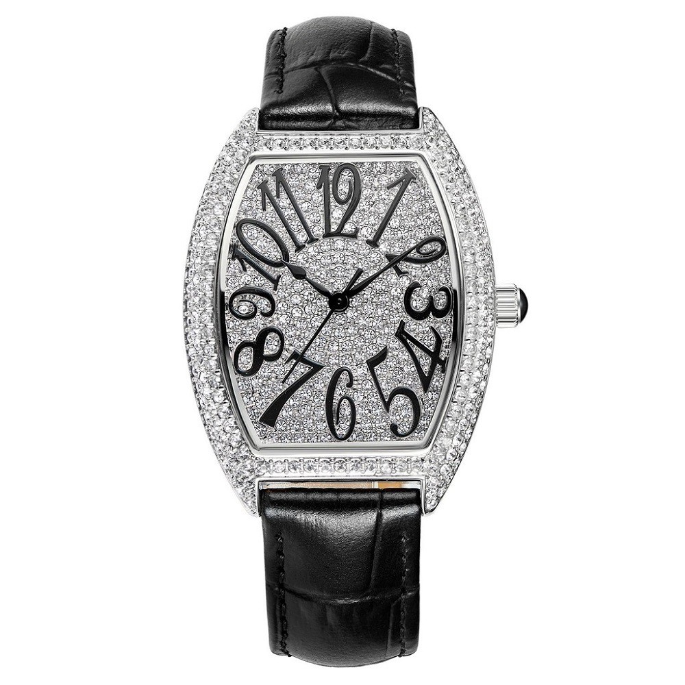 Đồng Hồ Davena Nữ Dây Da Đen 36mm Silver