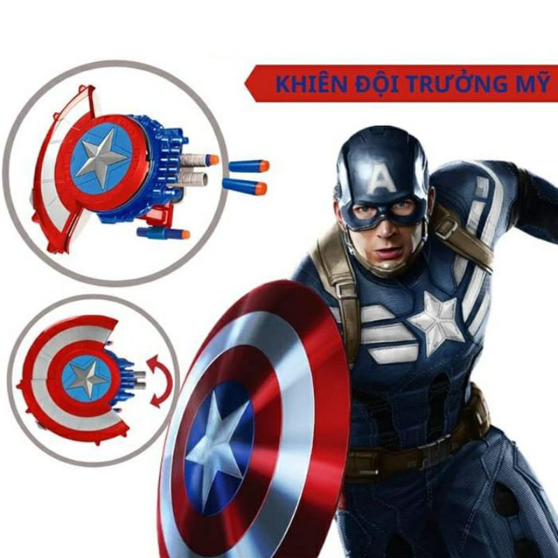 Đồ Chơi Khiên Đội Trưởng Mỹ Captain Marvel, Siêu Nhân Anh Hùng Cho Bé Trai