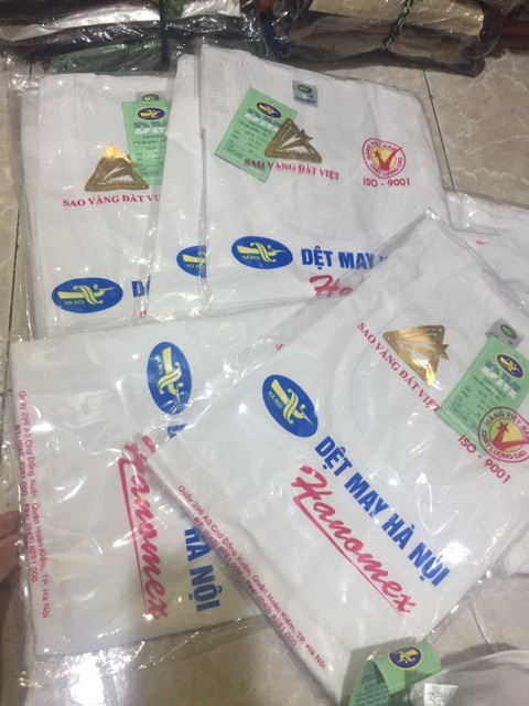 Áo thun lót ba lỗ trắng hàng dệt may Hà Nội