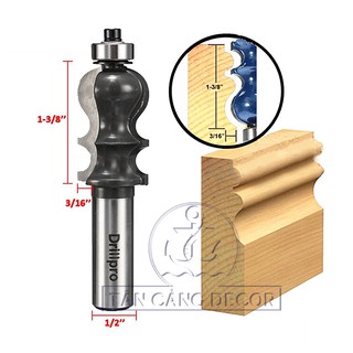 Mũi router đánh chỉ đuôi cá 12.7 mm - A040062