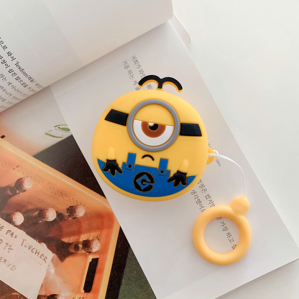 Vỏ Bảo Vệ Hộp Sạc Tai Nghe Bluetooth Samsung Galaxy Live/Pro/buds 2 Bằng Silicon Mềm Hình Minions 3D Dễ Thương