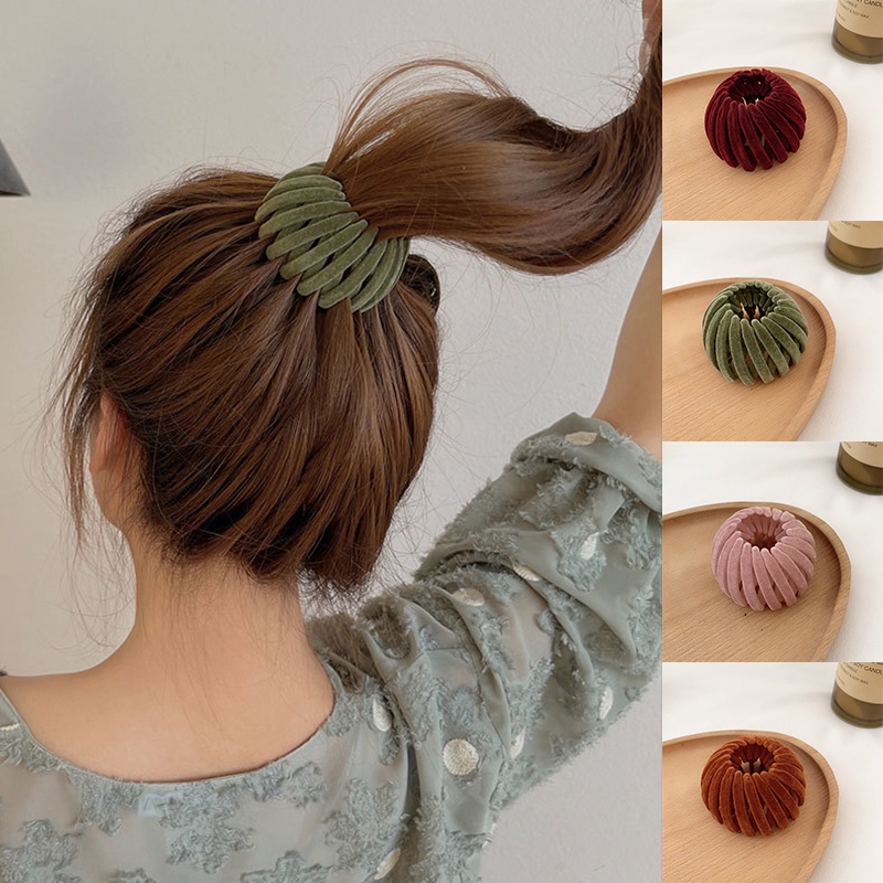Dụng cụ uốn tóc đuôi ngựa hình tròn có thể thu gọn tiện dụng