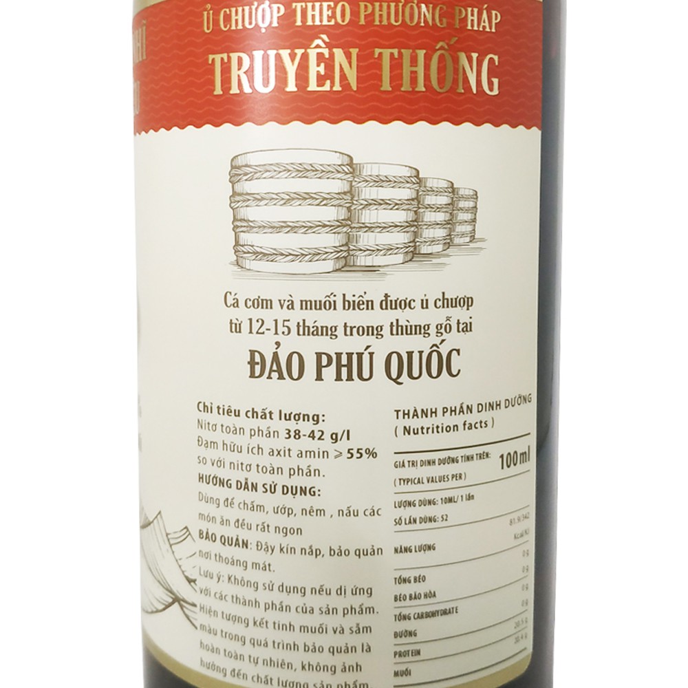 Nước mắm nhĩ chánh hiệu Phú Quốc Thanh Hà 40N - 520ml