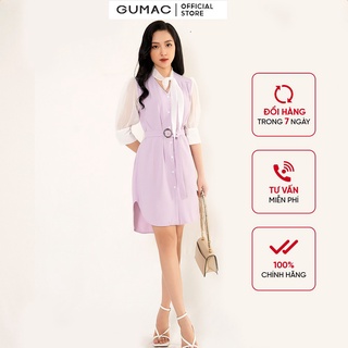 Đầm suông dây đai GUMAC DB3213