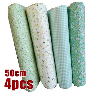 Set 4 tấm vải cotton mềm mại dùng để may chăn ga gối