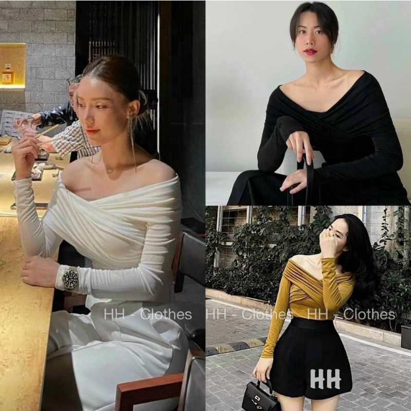 Áo bẹt vai đắp chéo hàng CAO CẤP chuẩn shop