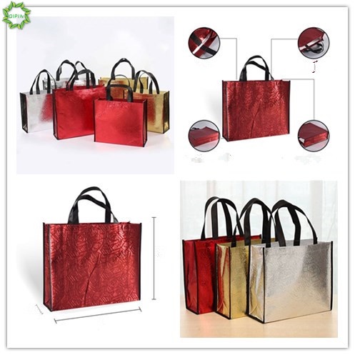 Cod Qipin Portable Non-woven Tote Waterproof Gift Bag Shopping Packaging Reusable Environmental Handbag S/M/L