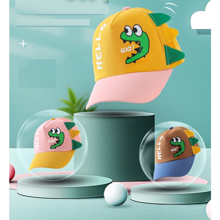 Mũ lưỡi trai hình khủng long nhiều màu cho bé trai bé gái 1-4 tuổi (mẫu mới)- MU34