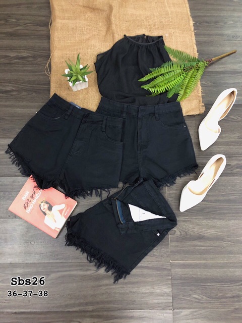 💖Short jean đen giãn tua lai bigsize 32-40 | BigBuy360 - bigbuy360.vn