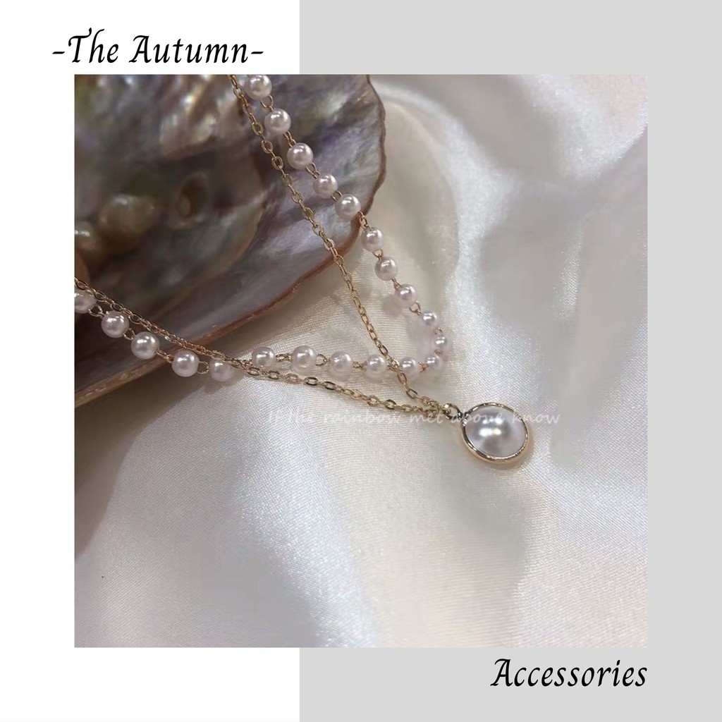 Vòng tay mạ vàng đính ngọc trai nhân tạo kiểu cách đơn giản Hàn Quốc cho nữ - The Autumn Accessories