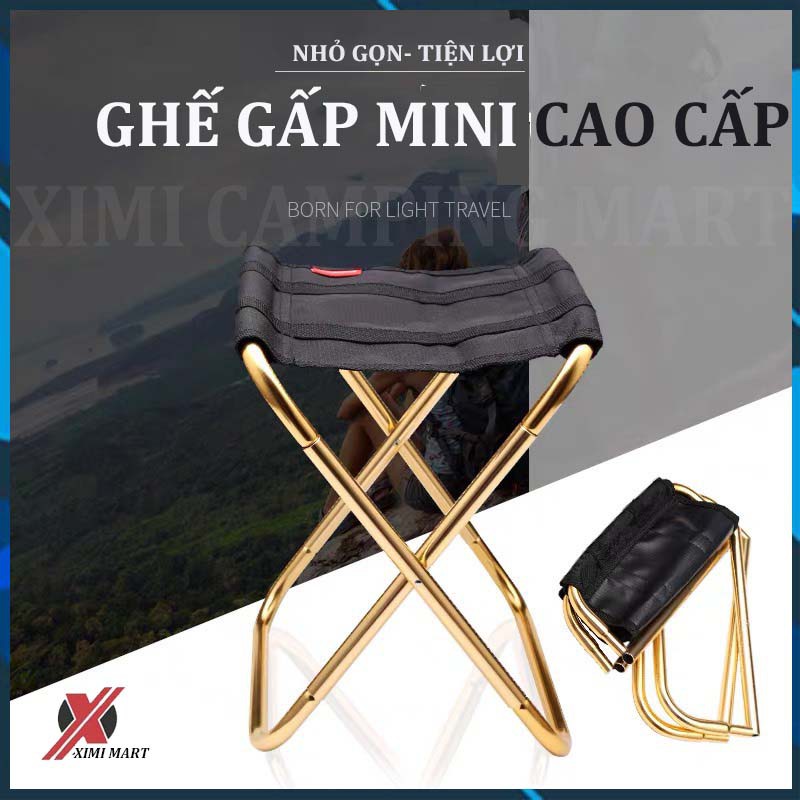 Ghế Xếp Inox 7075 CAO CẤP GHẾ Gấp Gọn Mini Bỏ Túi Dễ Dàng Mang Đi Du Lịch , Dã Ngoại, Câu Cá X109