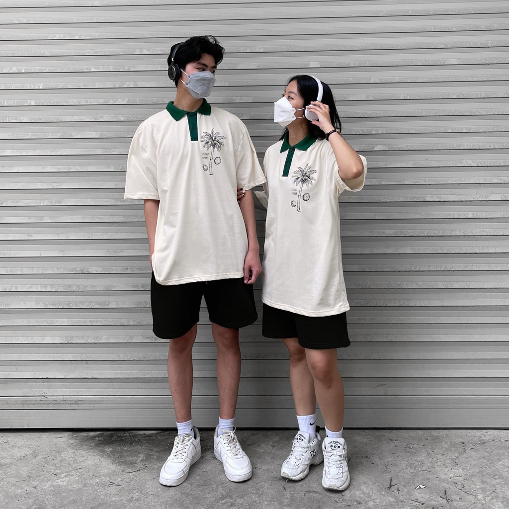 ÁO THUN FF FORM RỘNG POLO COCONUT SUMMER, VẢI THUN 2 CHIỀU COTTON 250GSM
