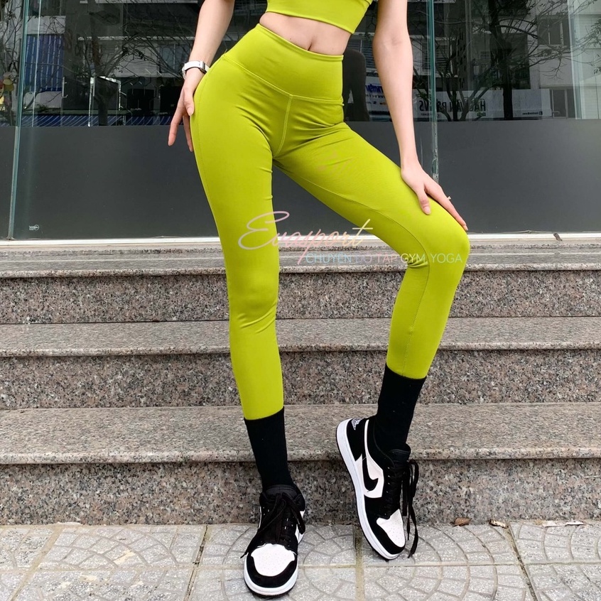 Quần Dài Legging Tập Gym Yoga Aerobic Nữ Lưng Cao Ôm Dáng Tôn Mông EvaSprort