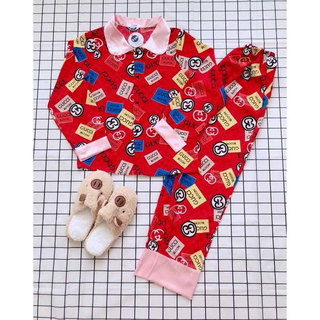 🌷Đồ Bộ Pijama tay dài lụa Mango mạc SAM 🌷