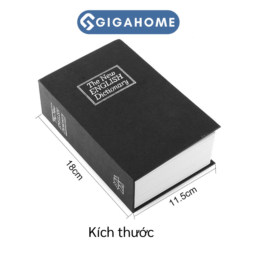 Két Sắt Bảo Mật Hình Quyển Sách GIGAHOME Sử Dụng Chìa Khóa, Cất Giữ Tiền Mặt 3731