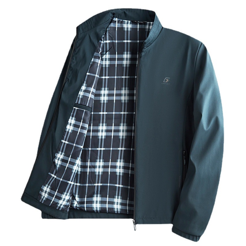 Áo Khoác Cổ Đứng Tay Dài Dáng Ôm Màu Trơn Có Khóa Kéo Thời Trang Công Sở Cho Nam