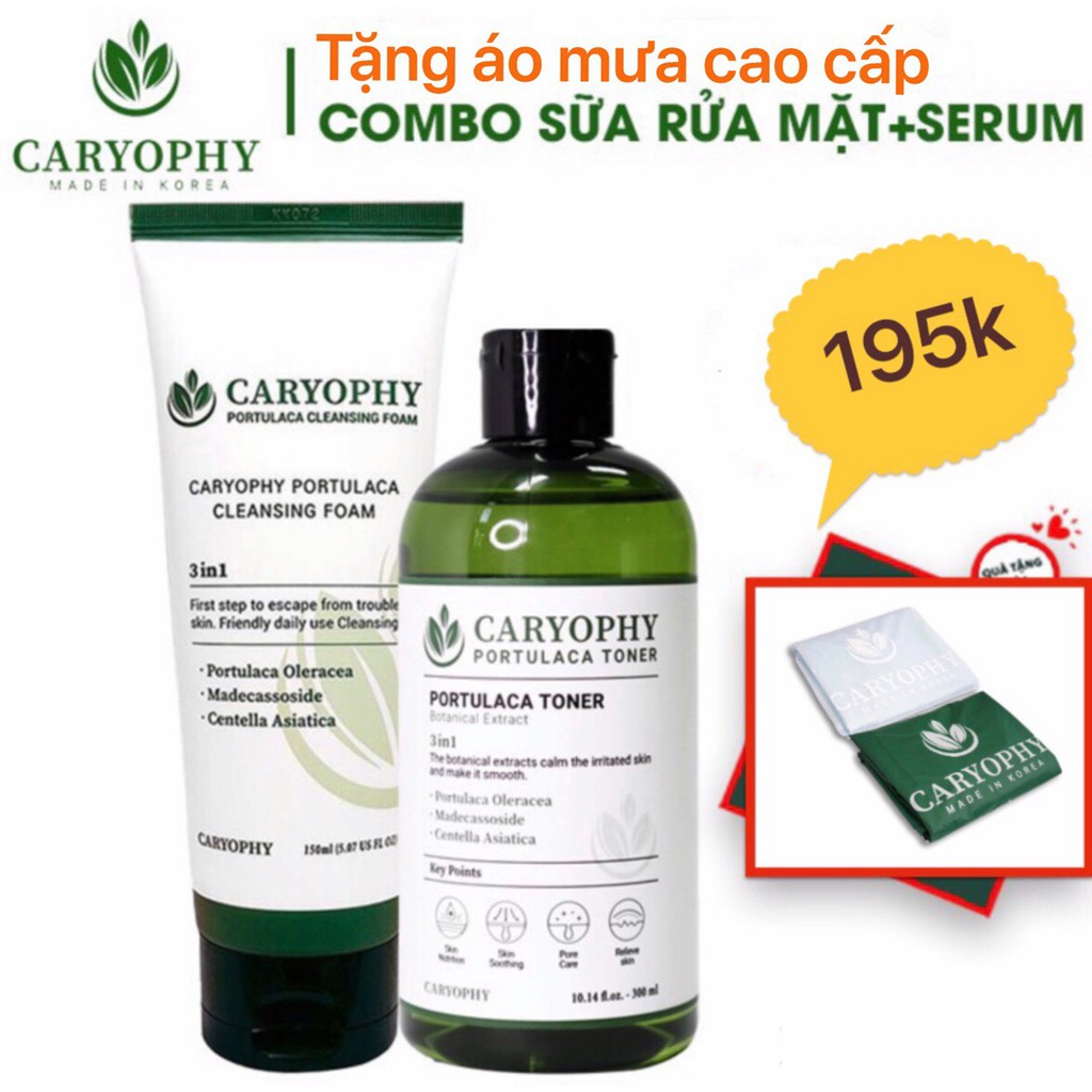 Combo Toner + Sữa rửa mặt Ngăn Ngừa Mụn Caryophy❤️FREESHIP❤️Ngăn Ngừa Các Loại Mụn và Thâm chính hãng Hàn Quốc | BigBuy360 - bigbuy360.vn