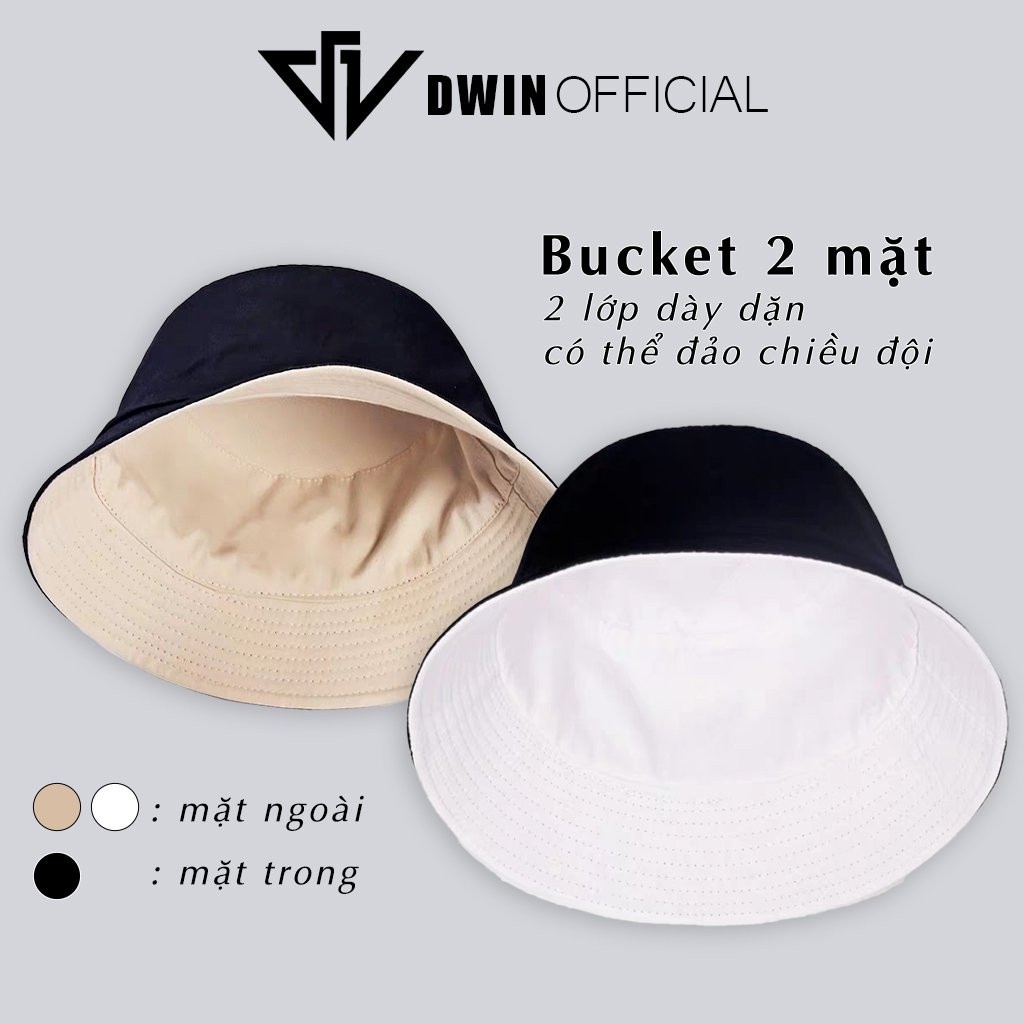 Mũ bucket DWIN tai bèo vành nón trơn cụp Unisex phù hợp nam nữ
