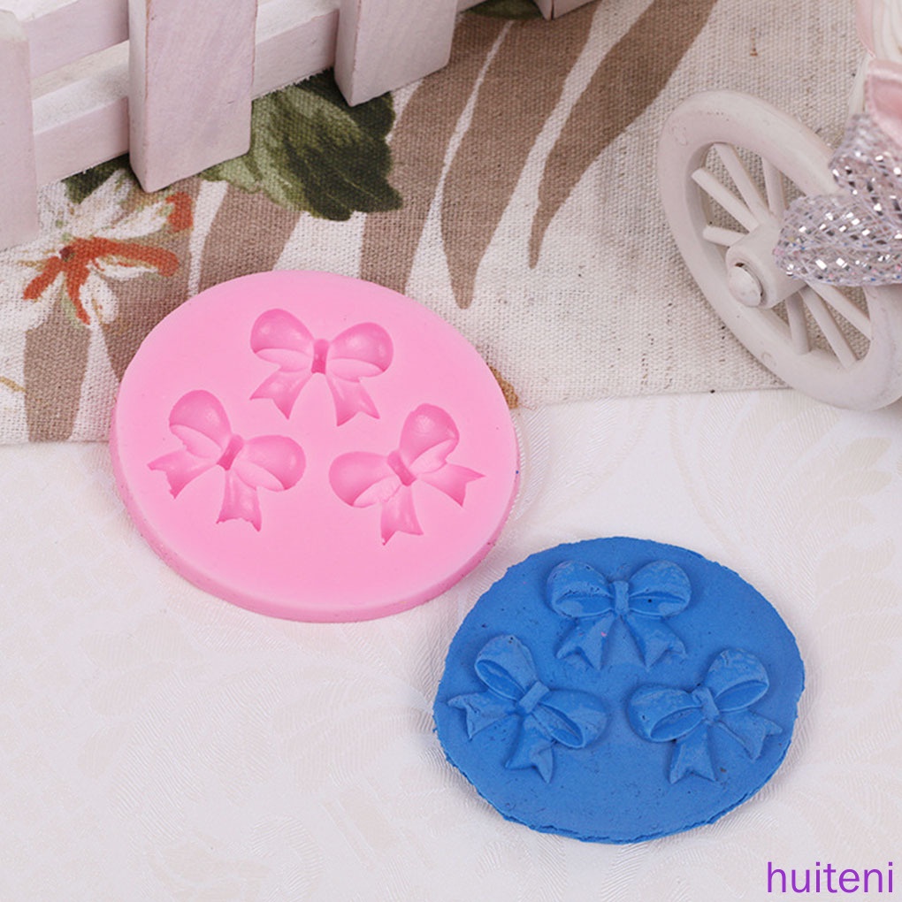 Khuôn silicone làm bánh hình nơ màu sắc ngẫu nhiên