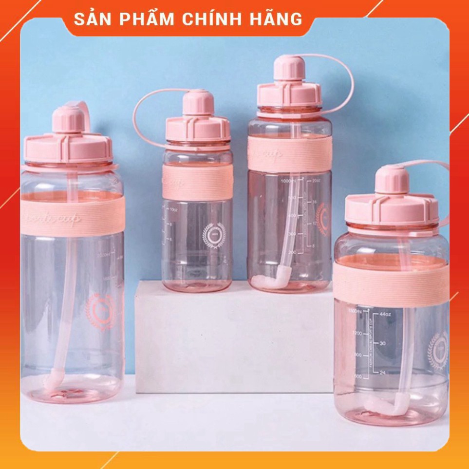Bình Nước Nhựa - Chai Đựng Nước Thể Thao có ống hút và dây đeo tiện lợi khi đi làm, tập gym, nhựa Ag cao cấp an toàn BN3 | BigBuy360 - bigbuy360.vn