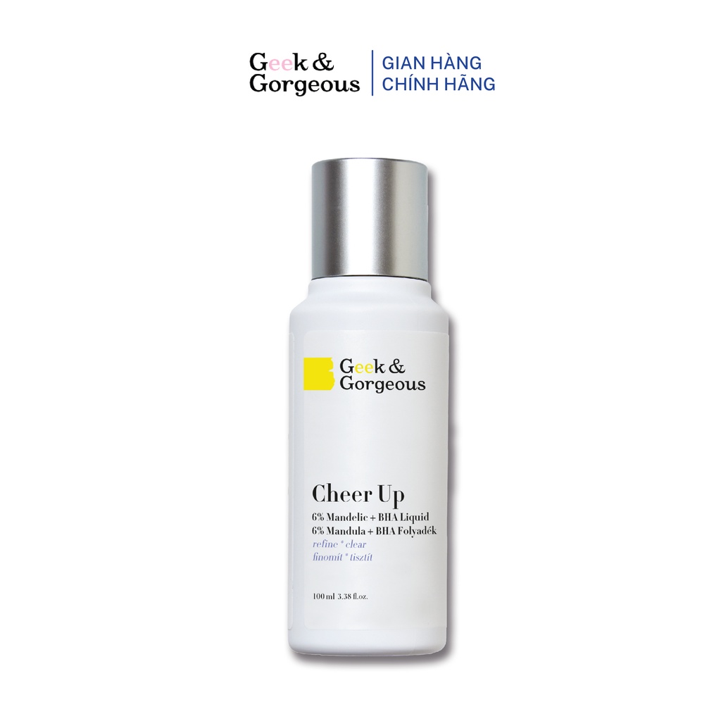 Dung Dịch Tẩy Da Chết Geek&Gorgeous Cheer Up 5% Mandelic Acid + 1% Salicylic Acid 100ML